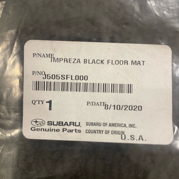 2021 Subaru Impreza Black Floor Mats NWT - Picture 2 of 2
